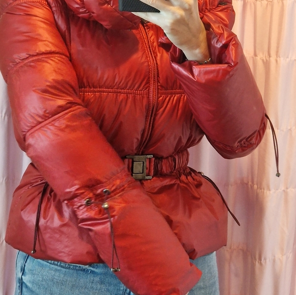 Armani Red Puffer Jacket - Picture 11 of 13